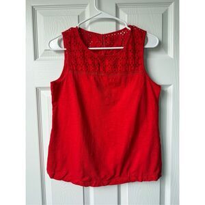 St. John's Bay Tank Top Medium Women's Red Basic Summer Picnic Holiday